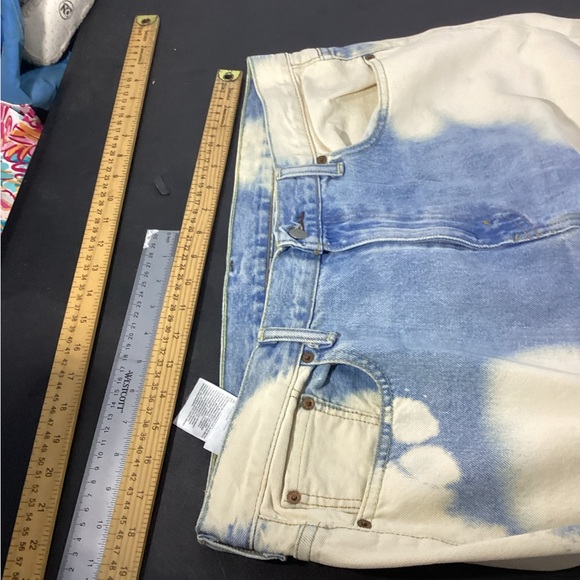 LEVI'S 569 LOOSE STRAIGHT ACID WASH DENIM JEANS  bohemian 34/32 - Picture 3 of 5